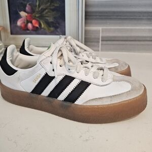 Adidas Samba leather sneakers, jelly like rubber sole.